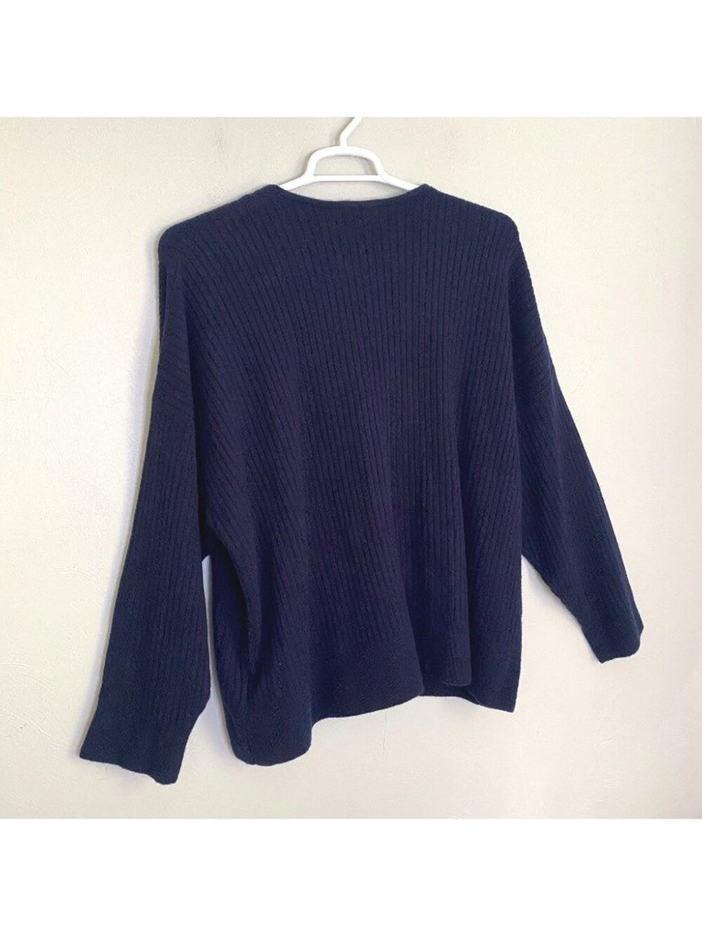 Alpaca Wool Sweater Madewell Indigo Blue 3X Cameron Ribbed Cardigan Coziest NWT - Picture 3 of 12